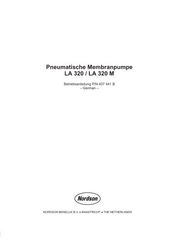 Pneumatische Membranpumpe LA 320 / LA 320 M - Nordson ...