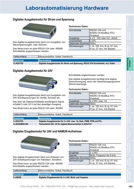 HiTec Zang Hauptkatalog 2010/2011 - HiTec Zang GmbH