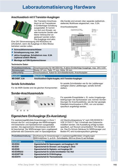 HiTec Zang Hauptkatalog 2010/2011 - HiTec Zang GmbH