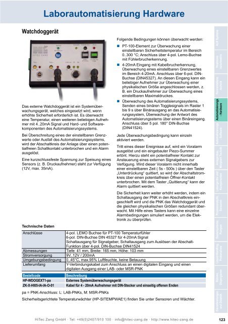 HiTec Zang Hauptkatalog 2010/2011 - HiTec Zang GmbH