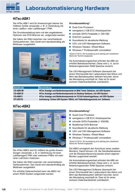 HiTec Zang Hauptkatalog 2010/2011 - HiTec Zang GmbH