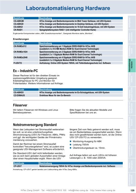 HiTec Zang Hauptkatalog 2010/2011 - HiTec Zang GmbH