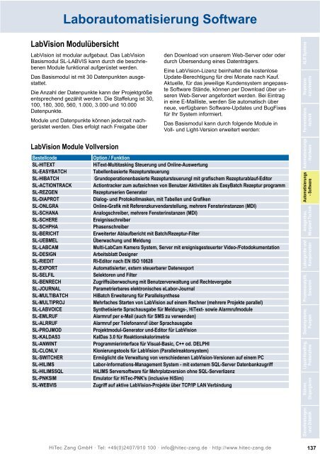 HiTec Zang Hauptkatalog 2010/2011 - HiTec Zang GmbH