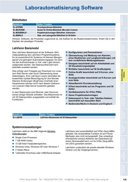 HiTec Zang Hauptkatalog 2010/2011 - HiTec Zang GmbH