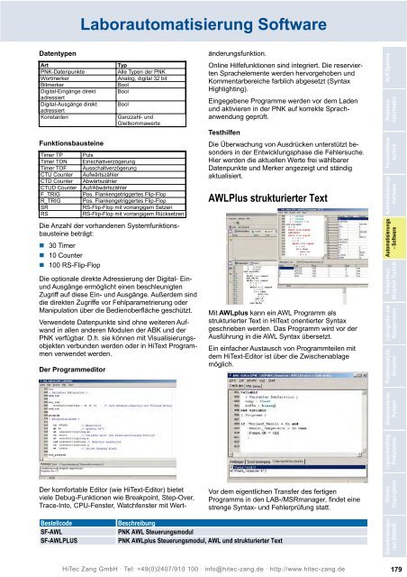 HiTec Zang Hauptkatalog 2010/2011 - HiTec Zang GmbH