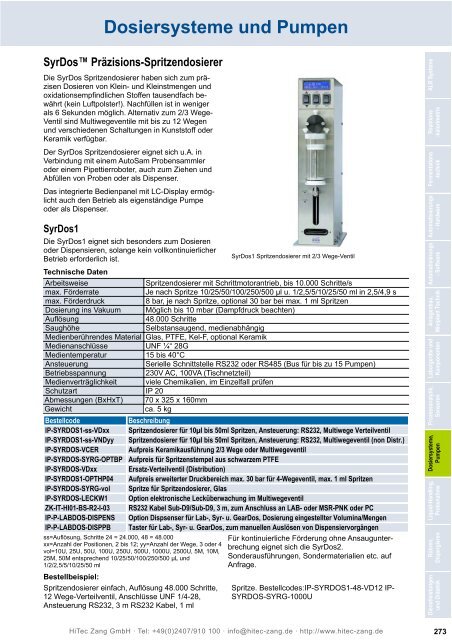 HiTec Zang Hauptkatalog 2010/2011 - HiTec Zang GmbH