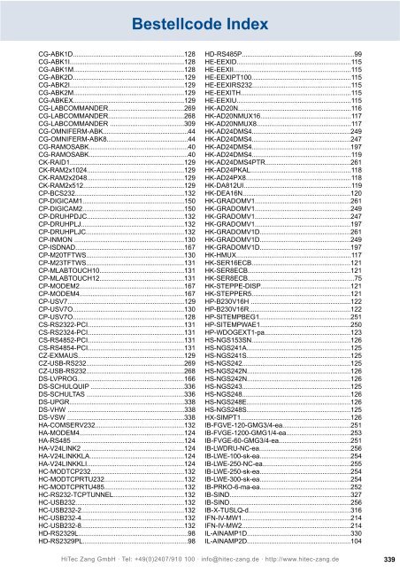 HiTec Zang Hauptkatalog 2010/2011 - HiTec Zang GmbH