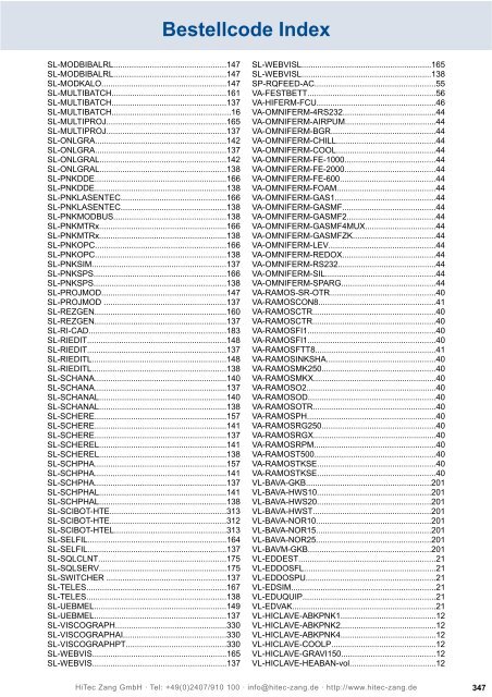 HiTec Zang Hauptkatalog 2010/2011 - HiTec Zang GmbH