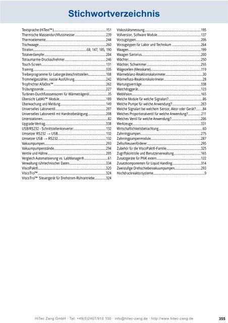 HiTec Zang Hauptkatalog 2010/2011 - HiTec Zang GmbH