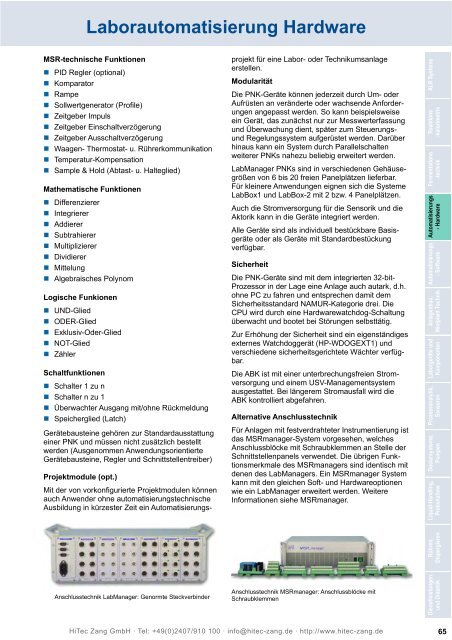 HiTec Zang Hauptkatalog 2010/2011 - HiTec Zang GmbH