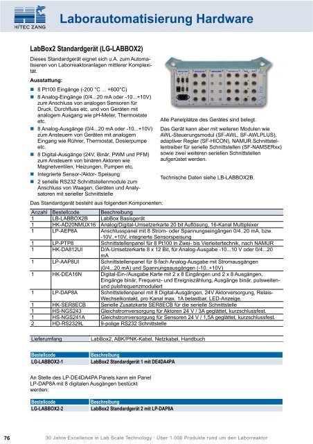 HiTec Zang Hauptkatalog 2010/2011 - HiTec Zang GmbH