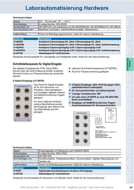 HiTec Zang Hauptkatalog 2010/2011 - HiTec Zang GmbH