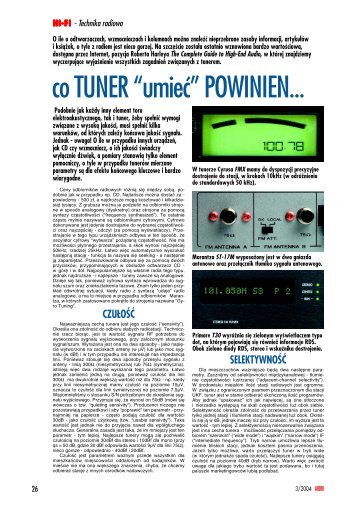 co TUNER “umieć” POWINIEN... - Audio