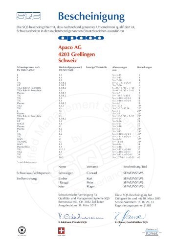 C ertified M anagement System s - Apaco