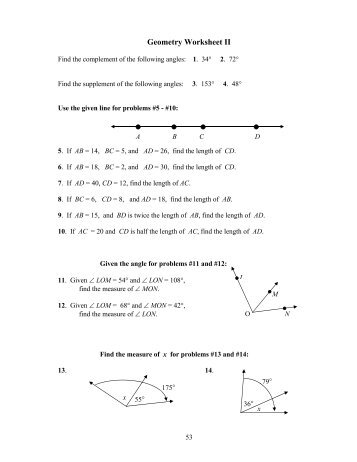 210 Geometry Worksheet 1 5 Fc Duxbury K12