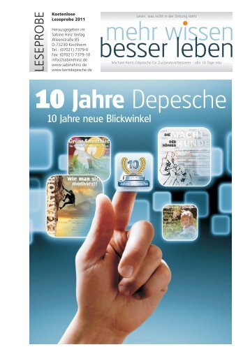 10 Jahre „mehr wissen - besser leben” - Sabine Hinz Verlag