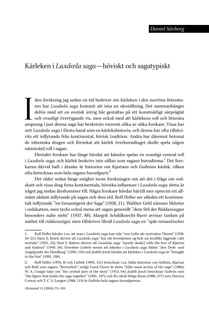 Kärleken i Laxdœla saga--höviskt och sagatypiskt - Userpage
