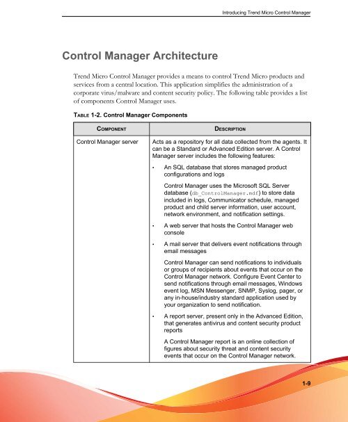 Control Manager Installation Guide - Trend Micro? Online Help