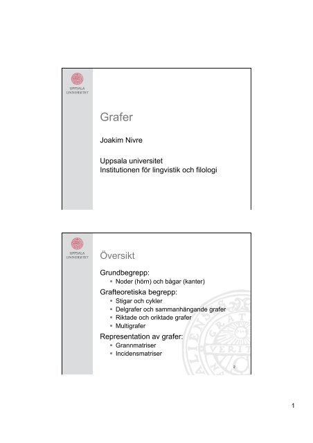 Grafer - Stp - Uppsala universitet