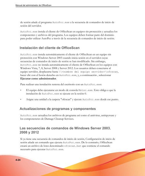 El cliente de OfficeScan