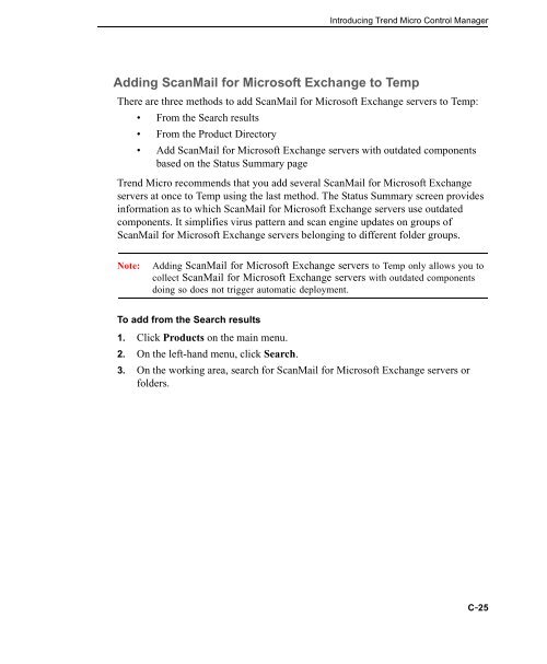 Trend Micro ScanMail for Microsoft Exchange Getting Started Guide