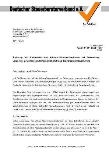 Bundesministerium der Finanzen Herrn MinR Gert Müller ...