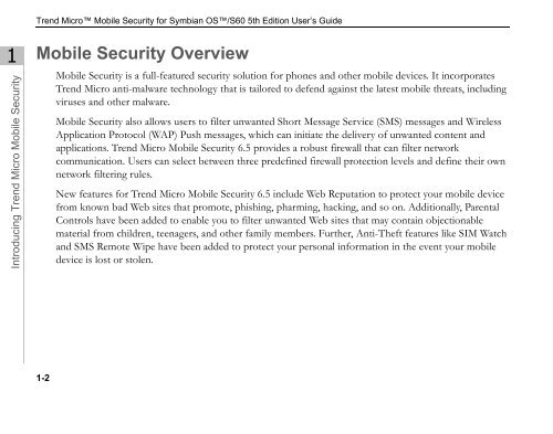 Trend Micro Mobile Security for Symbian OS/S60 3rd Edition User's ...