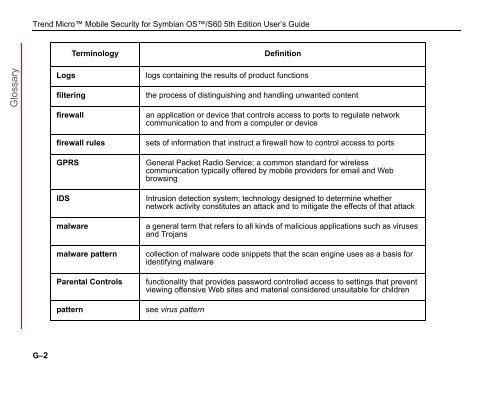 Trend Micro Mobile Security for Symbian OS/S60 3rd Edition User's ...