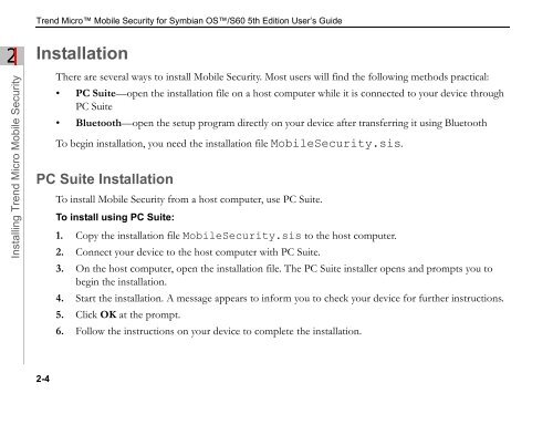 Trend Micro Mobile Security for Symbian OS/S60 3rd Edition User's ...