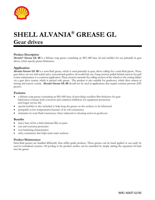 Alvania GL Grease - Shell