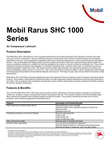 Mobil Rarus SHC 1000 Series (PDF) - Parsian Super Lubricants