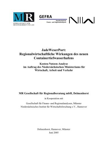 JadeWeserPort: Regionalwirtschaftliche Wirkungen des ... - NIW