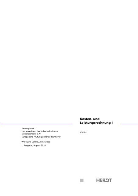 Kosten- und Leistungsrechnung I