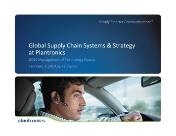 Global Supply Chain Systems & Strategy at Plantronics - Courses