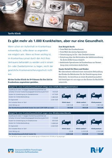 Infoblatt Klinik - R+V Versicherung