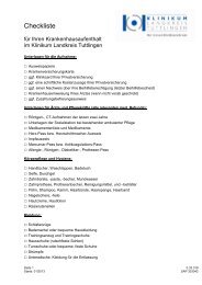 Checkliste Krankenhausaufenthalt - Klinikum Landkreis Tuttlingen