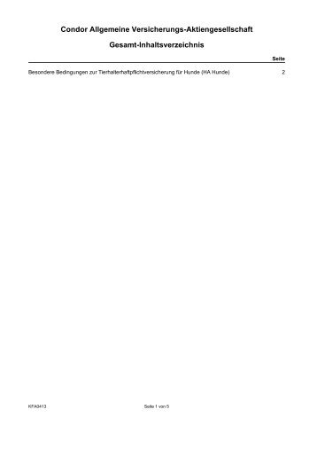 Besondere Bedingungen zur Tierhalterhaftpflicht für Hunde - R+V ...