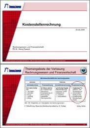 Kostenstellenrechnung - Universität Kaiserslautern