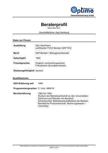 Beraterprofil - Optime