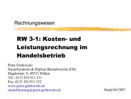 RW 3-1: Kosten- und Leistungsrechnung im Handelsbetrieb - Petra ...