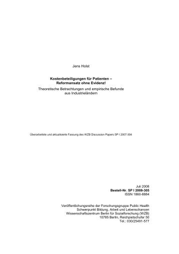 Discussion Paper: SP I 2008-305 - Bibliothek - WZB