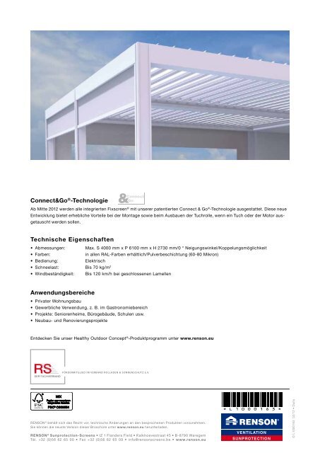 Camargue® Terrassenüberdachung Renson PDF-Prospekt