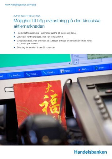 Kupongcertifikat Kina - Handelsbanken