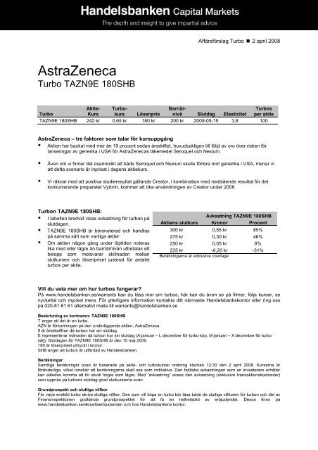 AstraZeneca - Handelsbanken