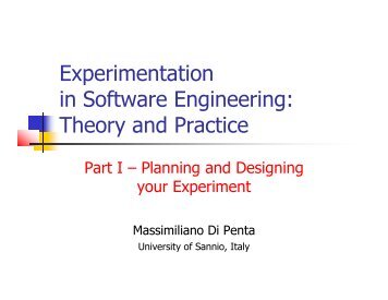 Experimentation in Software Engineering - Summer School on ...