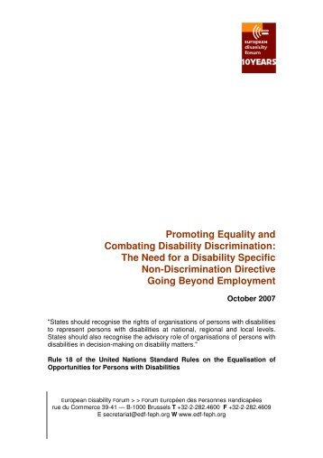 Promoting Equality and Combating Disability Discrimination ... - Horus