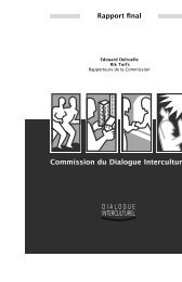 Rapport final Commission du dialogue interculturel - Horus