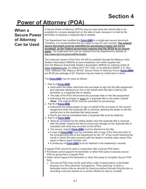 odometer disclosure statement missouri