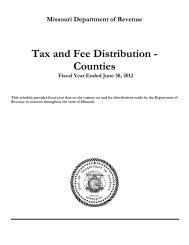 Tax and Fee Distribution - Missouri Department of Revenue