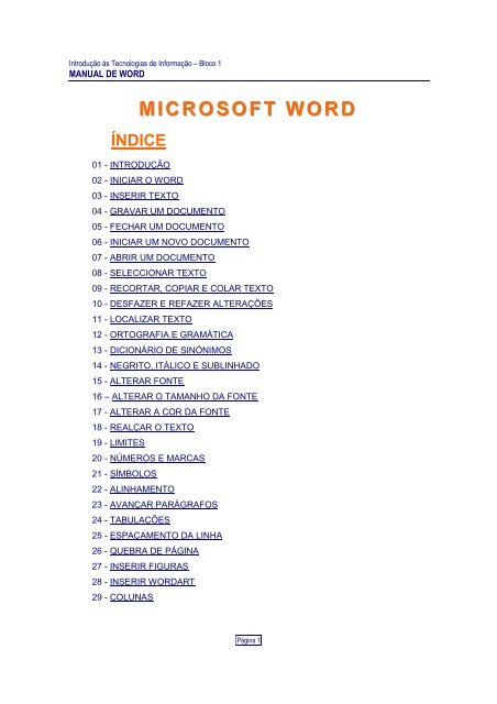 microsoftword índice - Moodle da ESJCP